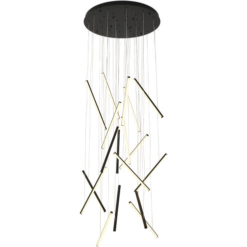 Canada LED 32 inch Satin Black Chandelier Ceiling Light