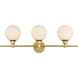 Cordelia 3 Light 28 inch Brass Bath Sconce Wall Light