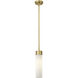 Empire 1 Light 3.13 inch Brushed Brass Pendant Ceiling Light in Matte White Glass