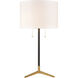 Clubhouse 29 inch 150.00 watt Matte Black with Aged Brass Table Lamp Portable Light