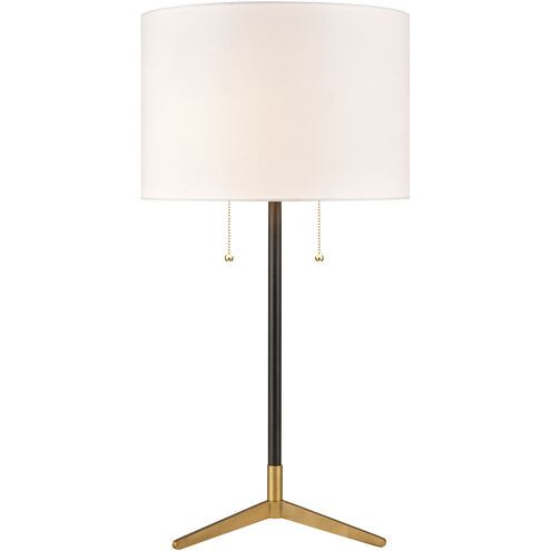 Clubhouse 29 inch 150 watt Matte Black with Aged Brass Table Lamp Portable Light