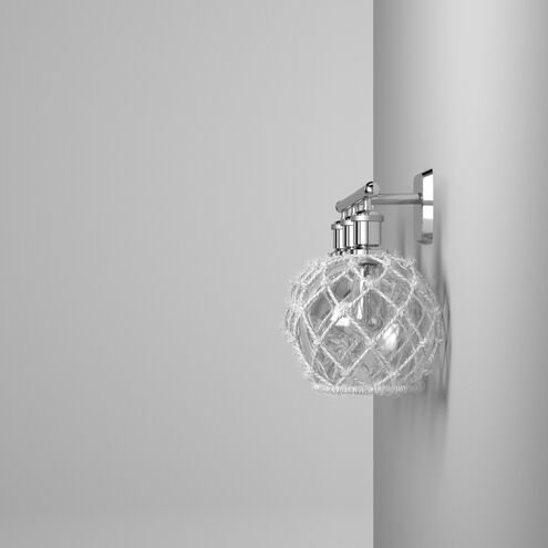 Ballston Farmhouse Rope 3 Light 28 inch Polished Chrome Bath Vanity Light Wall Light in Bulb Not Included, Clear Glass with White Rope, Ballston