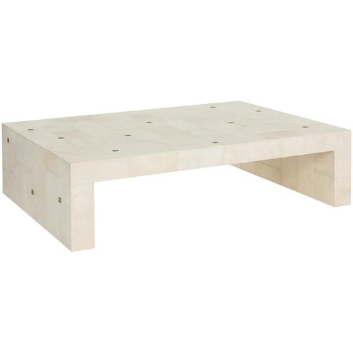 Madelyn 56 X 16.5 inch Ivory and Antique Brass Coffee Table