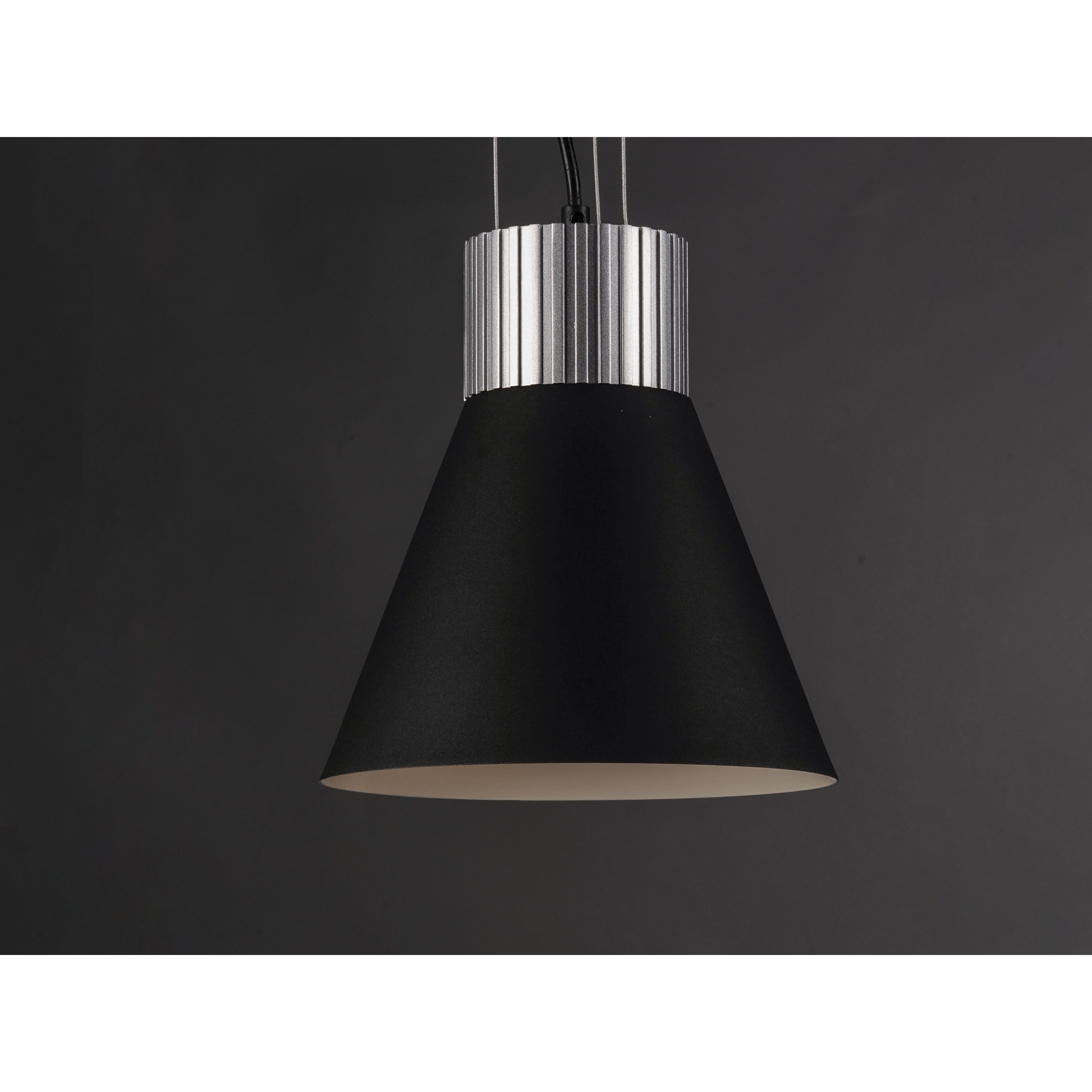Storehouse LED 9 inch Satin Aluminum/Black Single Pendant Ceiling Light