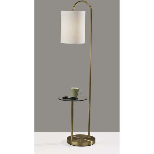 Amira 64 inch 60.00 watt Antique Brass Shelf Floor Lamp Portable Light