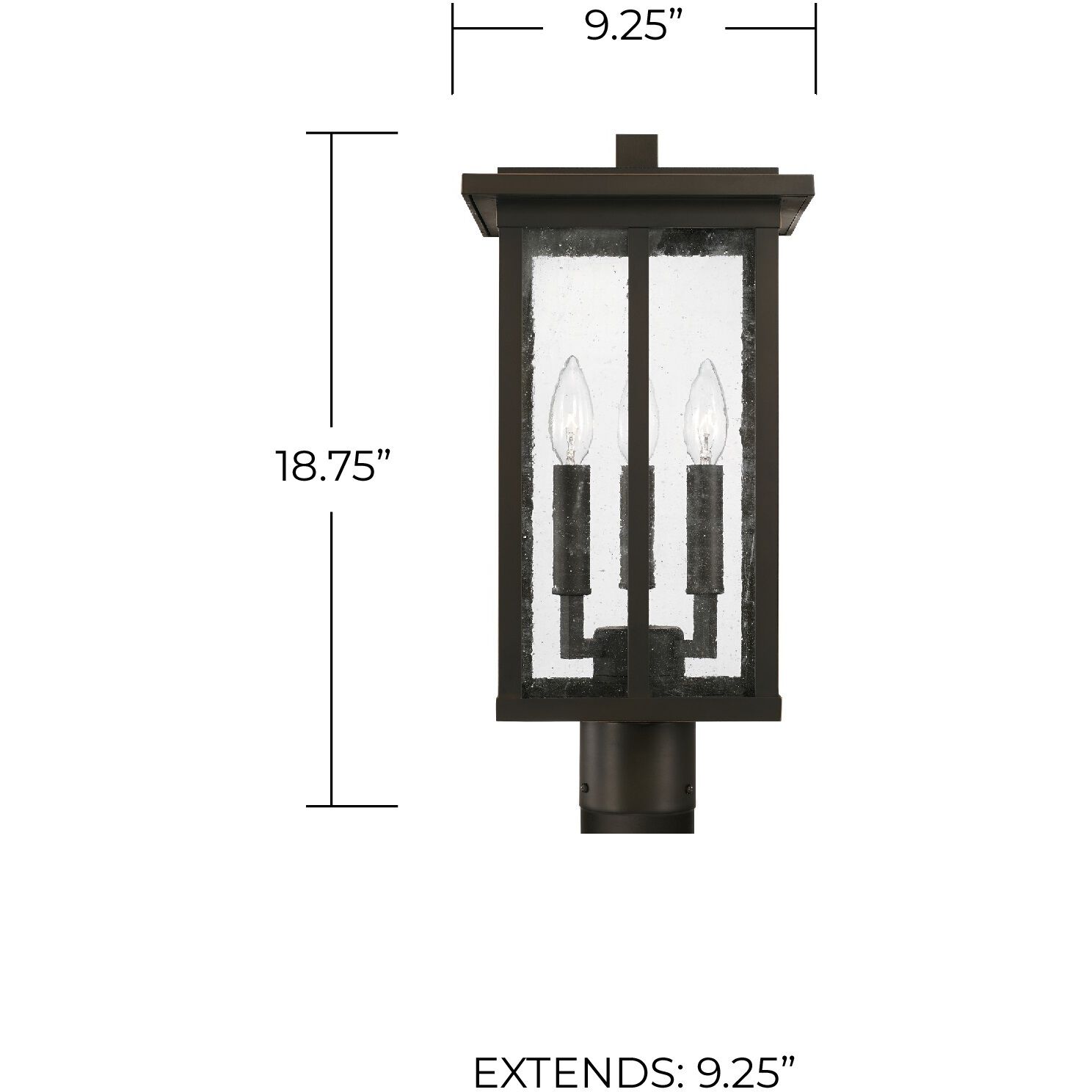 Barrett 3 Light 19 inch Oiled Bronze Outdoor Post Lantern
