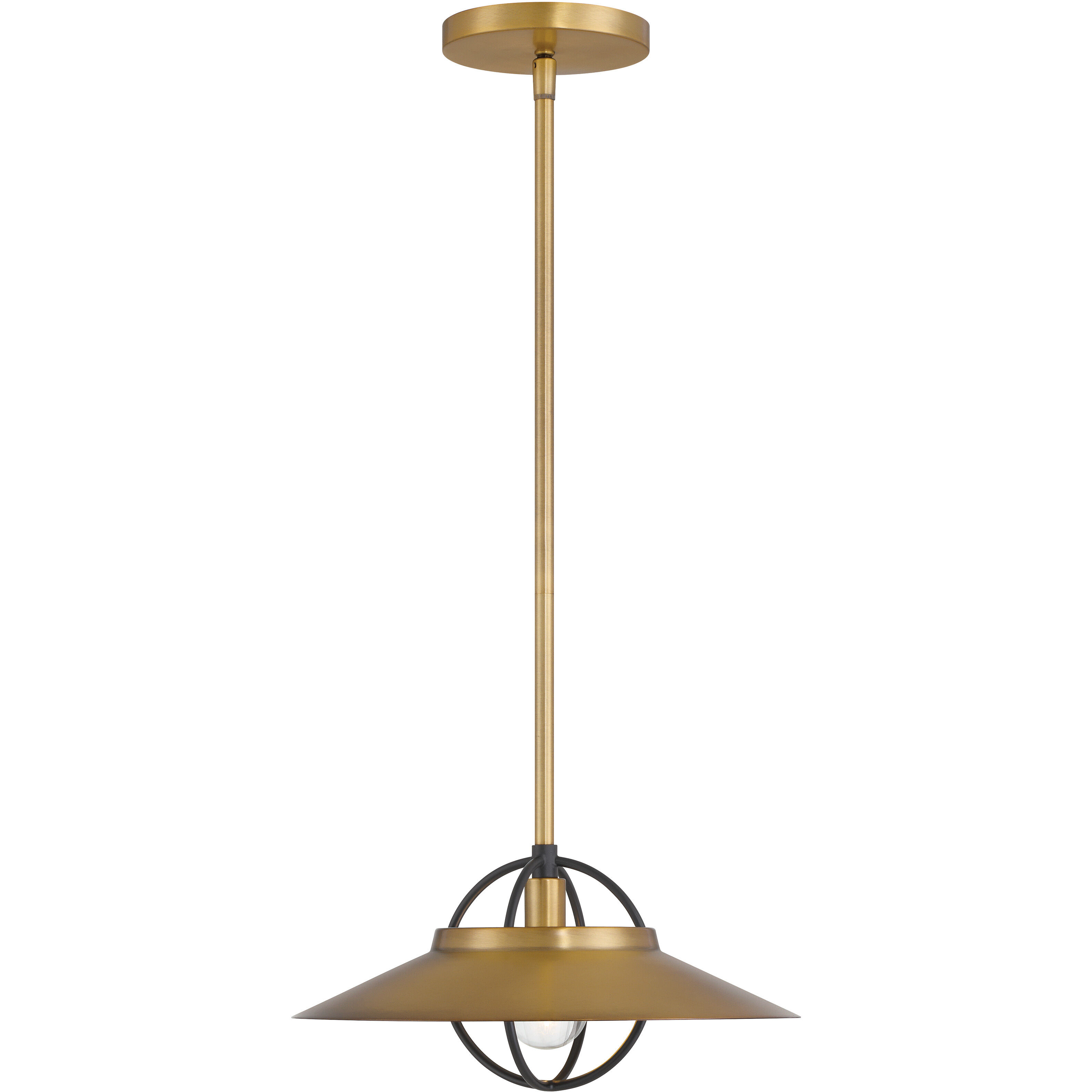 Newburie 1 Light 12 inch Legacy Brass and Dark Matte Black Pendant Ceiling Light