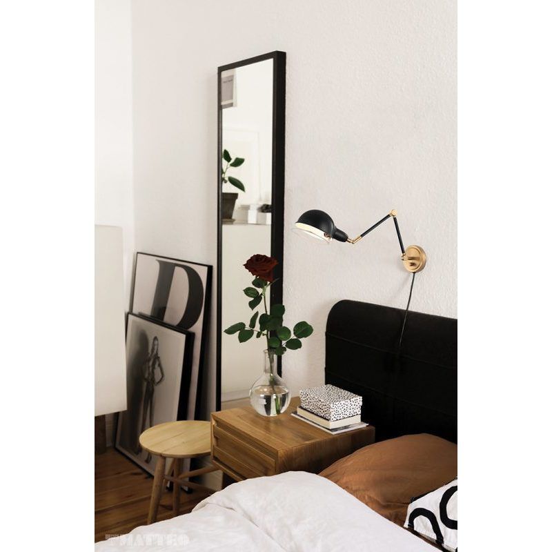 Blare 1 Light 5.88 inch Aged Gold Brass and Black Wall Sconce Wall Light