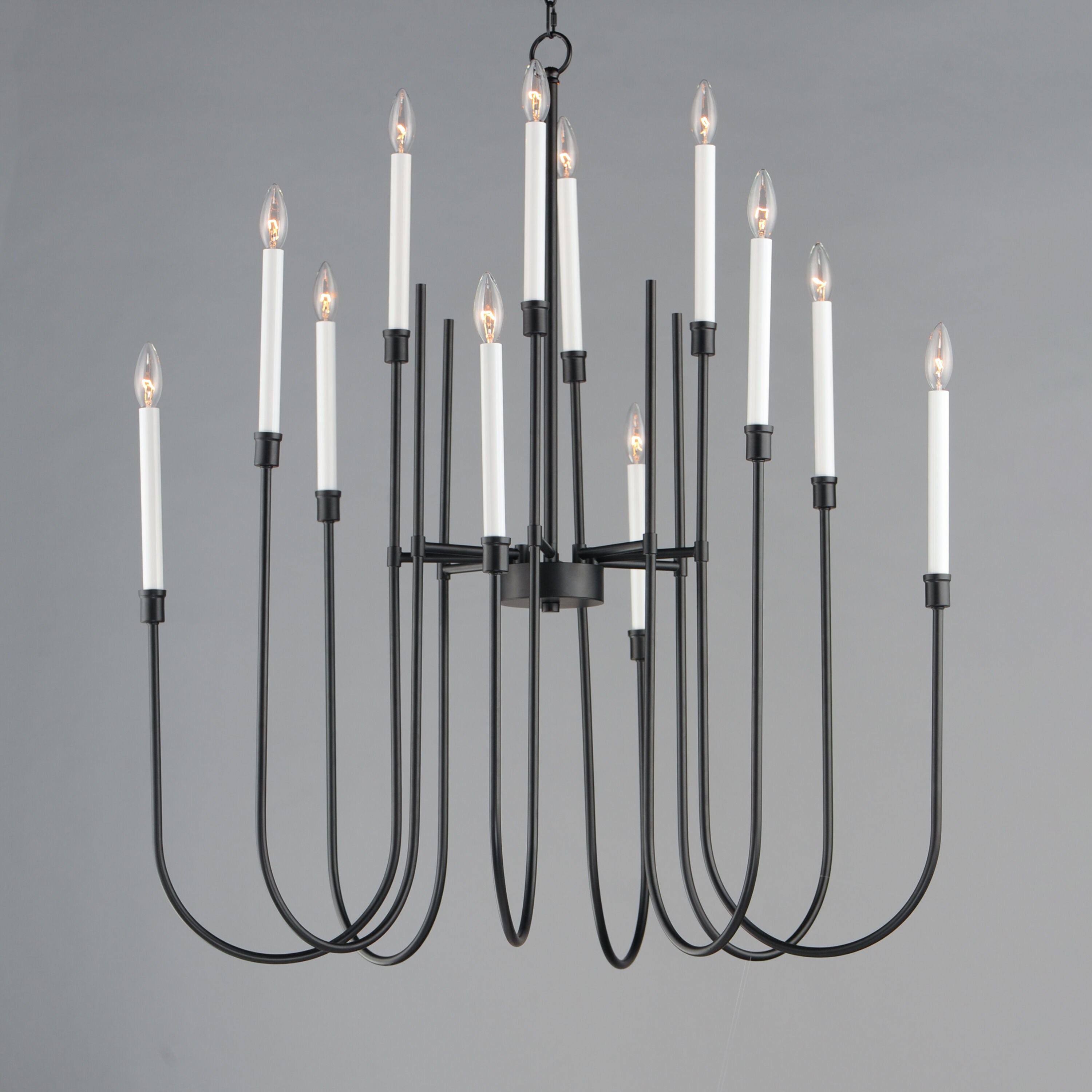 Tux 12 Light 36 inch Black Chandelier Ceiling Light