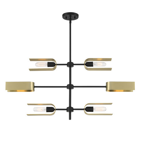 U Turn 6 Light 38 inch Matte Black Island Light Ceiling Light