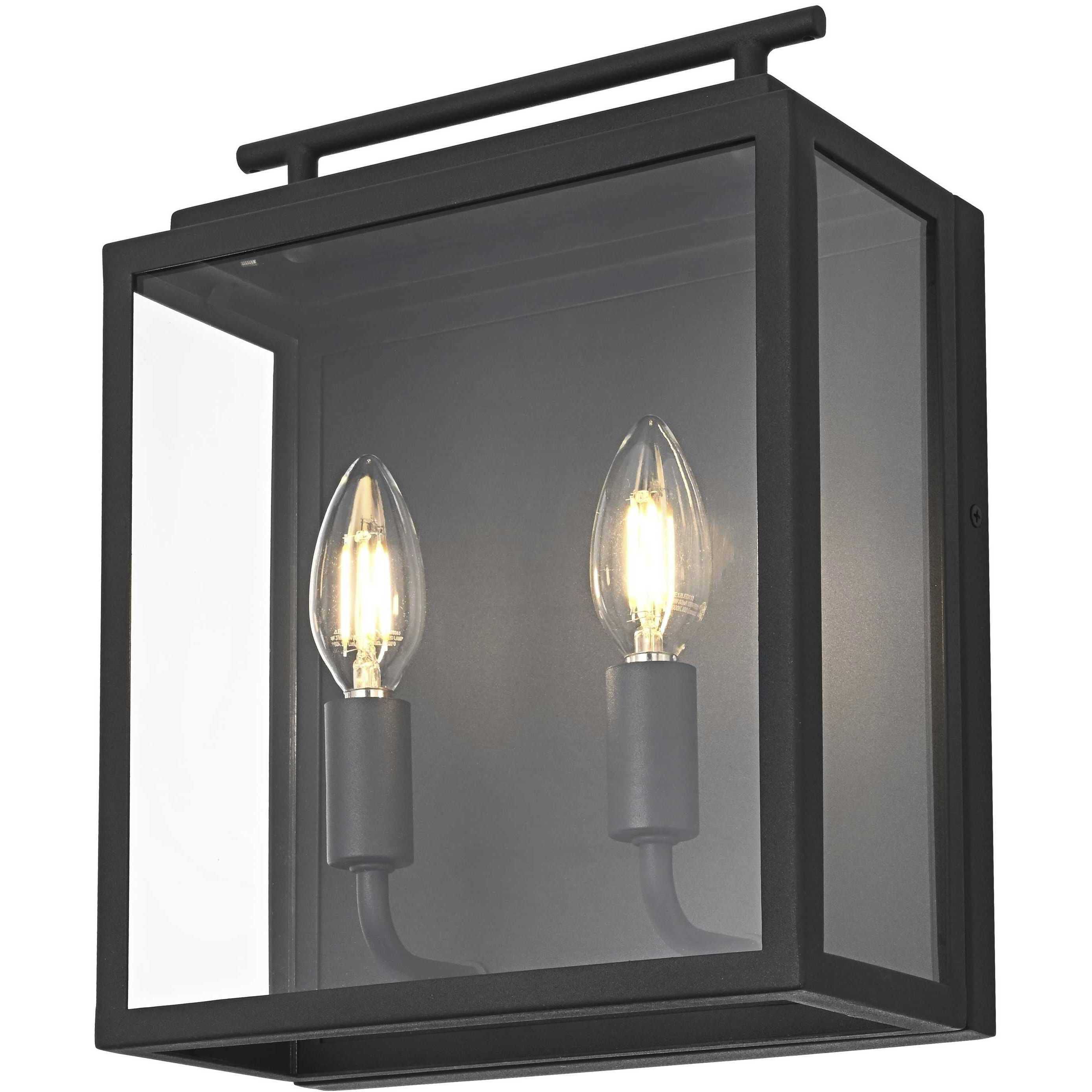 Valentin 2 Light 12 inch Black Outdoor Wall Sconce