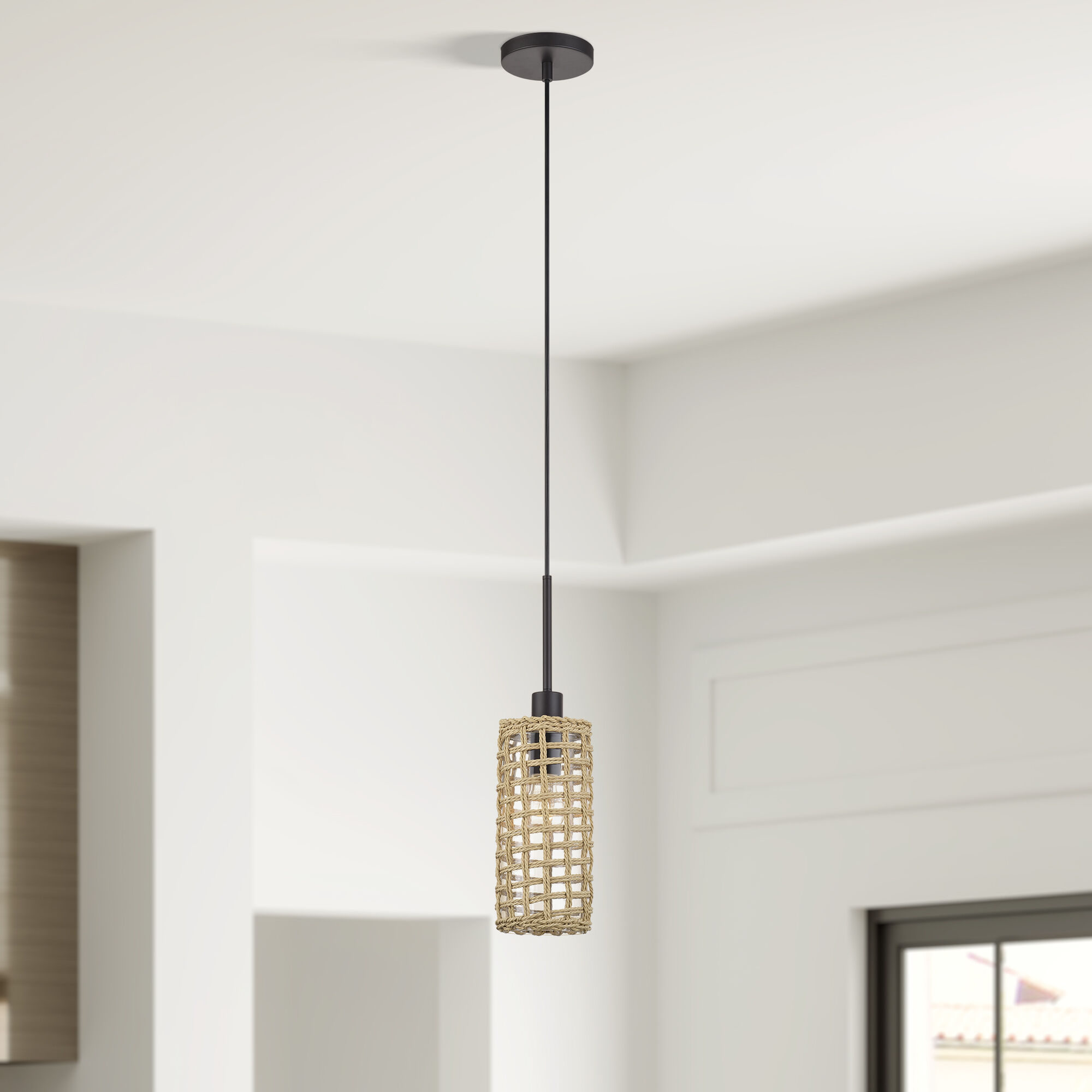 Twinewell 1 Light 5.13 inch Bronze Mini Pendant Ceiling Light