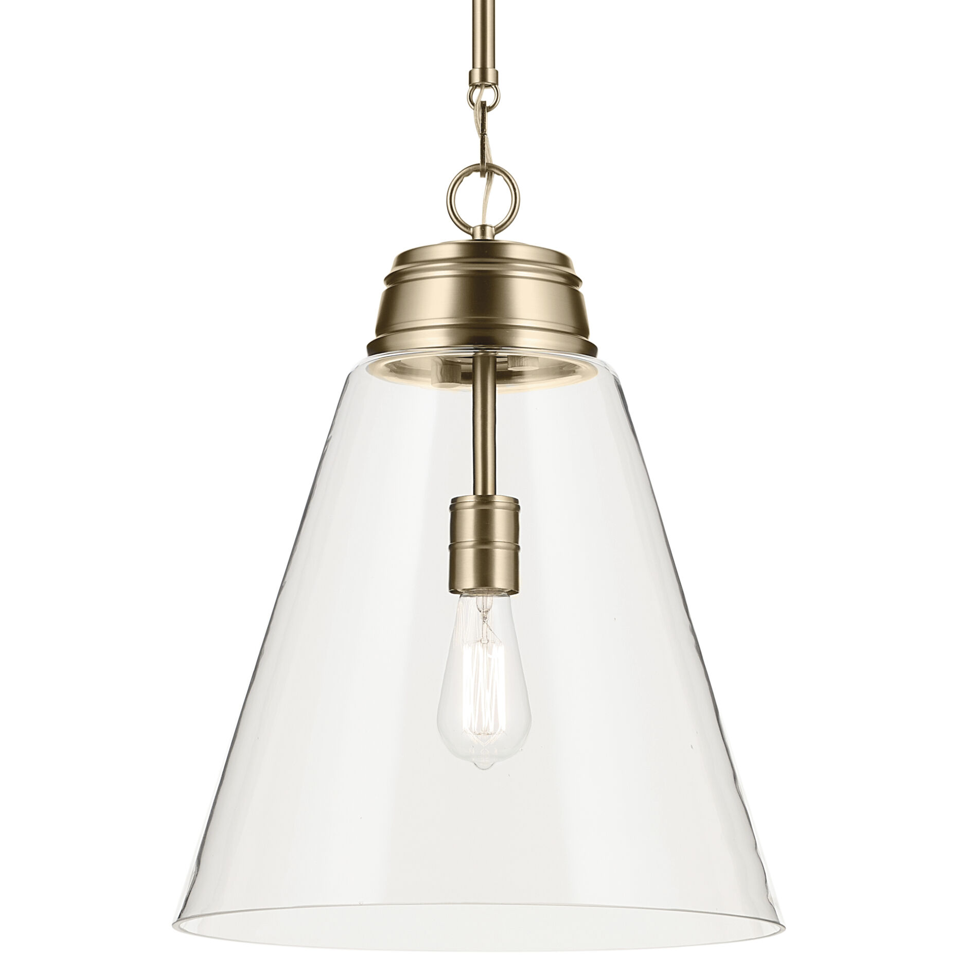 Marsailli 1 Light Champagne Bronze Pendant Ceiling Light, Large