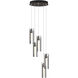Exos Glass 5 Light 13.5 inch Dark Smoke Pendant Ceiling Light in Clear