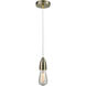 Fairchild Bare Bulb 1 Light 2 inch Antique Brass Mini Pendant Ceiling Light in White, Fairchild