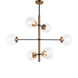 Enchant 6 Light 20 inch Aged Gold Brass Pendant Ceiling Light in Clear