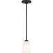 Miles 1 Light 4.5 inch Midnight Black Mini Pendant Ceiling Light