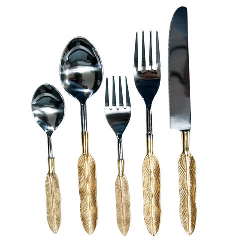 Enchanted Silver and Gold Flatware Set, Set of 5