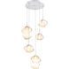 Mesa LED Classic Silver Chandelier Ceiling Light, Multi-Port Round