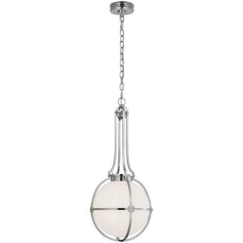 Chapman & Myers Gracie LED 13 inch Polished Nickel Captured Globe Pendant Ceiling Light, Medium