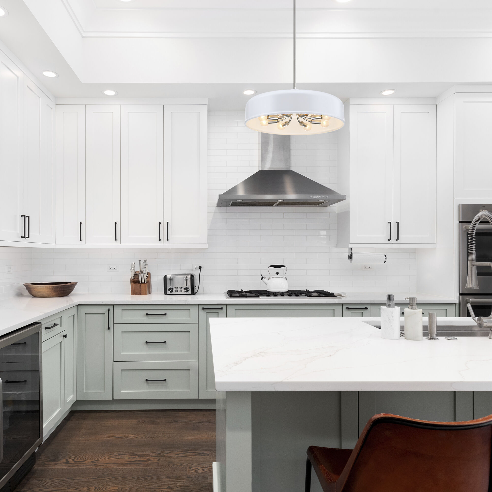 Forbidden Springs LED 20 inch Matte White Down Pendant Ceiling Light