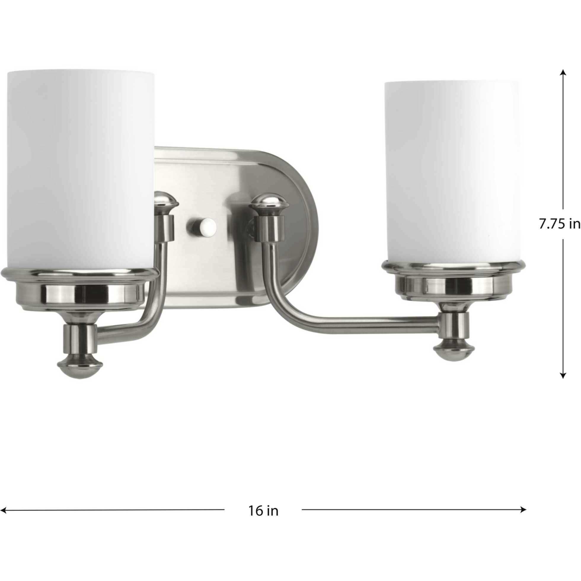 Folsham 2 Light 16 inch Brushed Nickel Bath Vanity Wall Light, Design Series