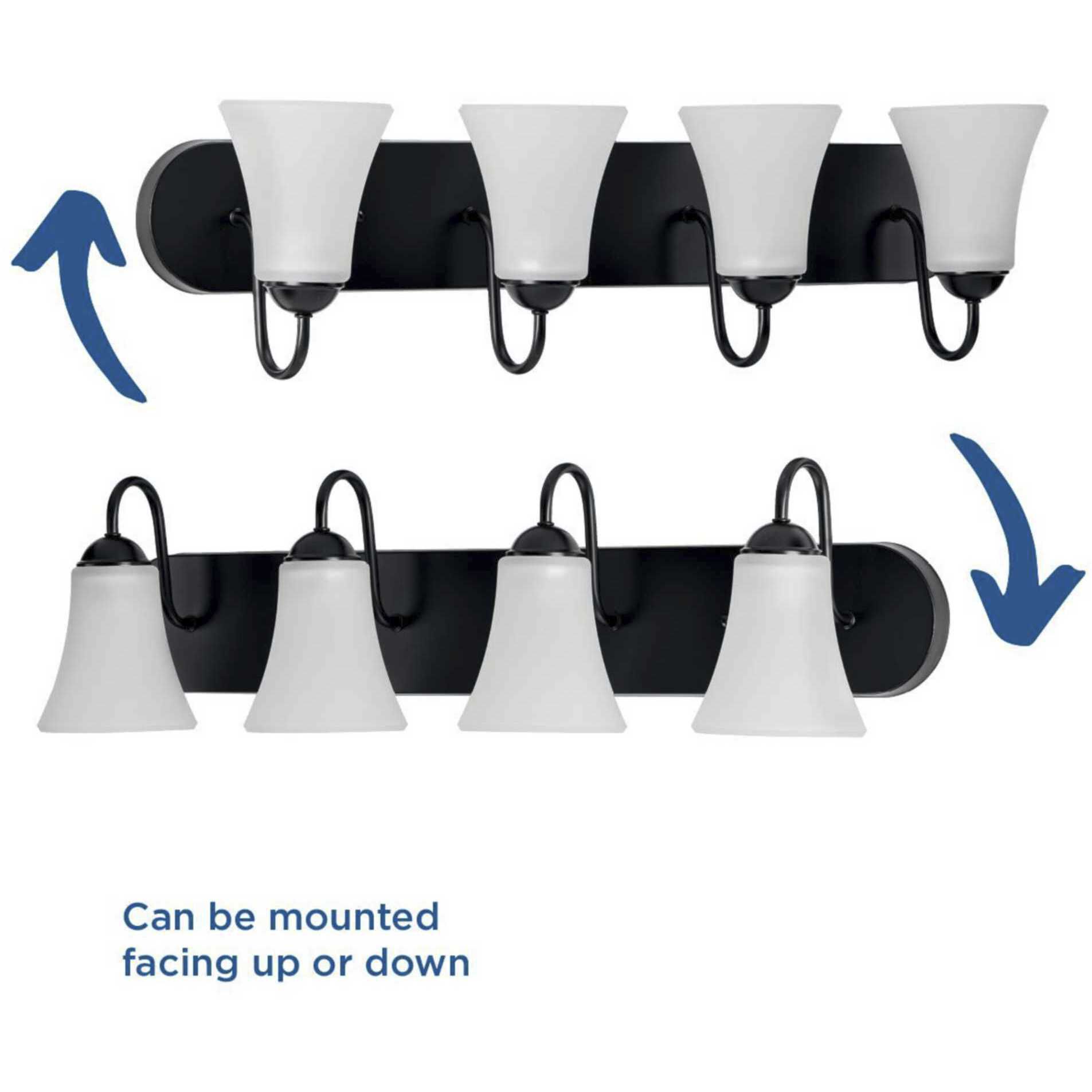 Classic 4 Light 30 inch Matte Black Bath Vanity Wall Light