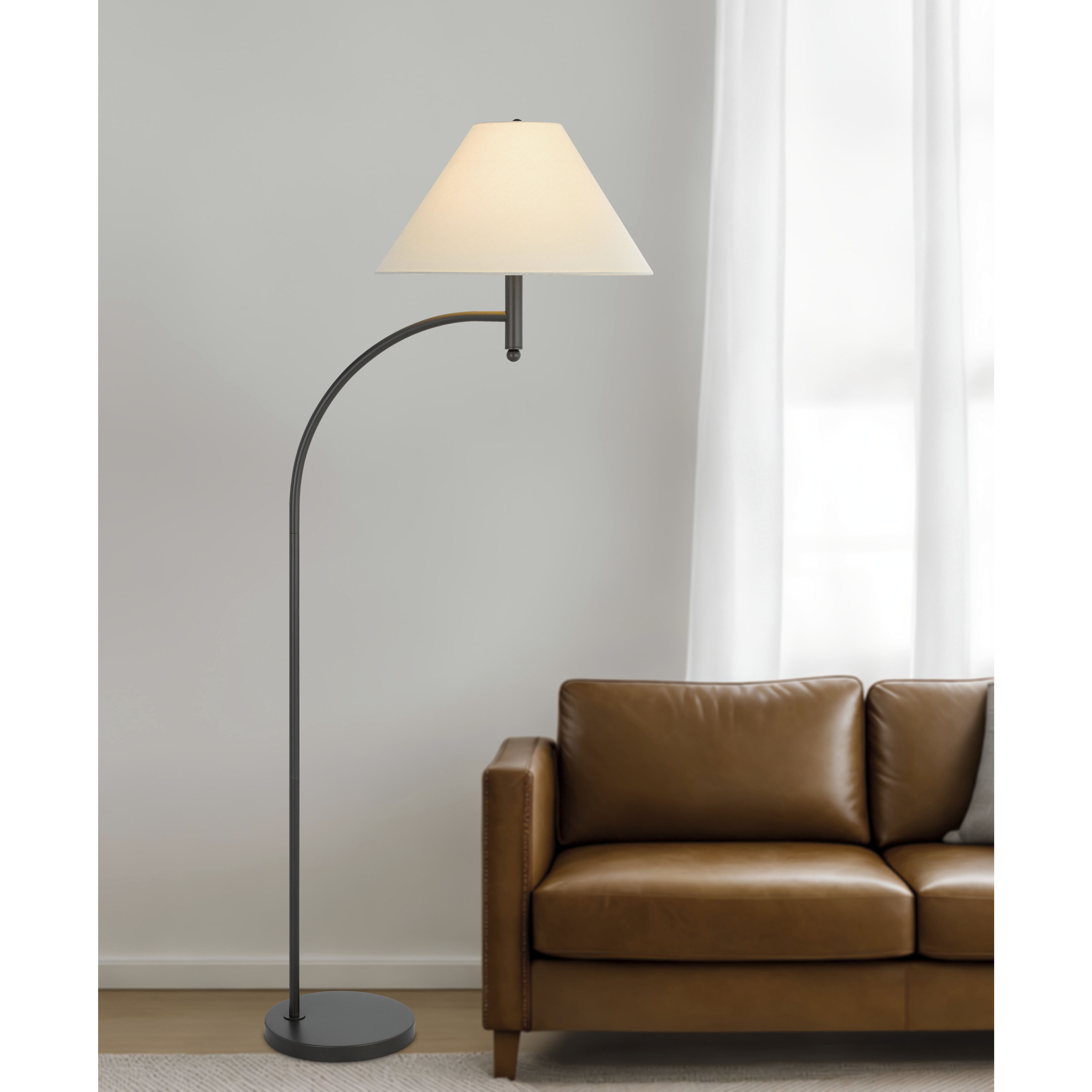 Mosley 65 inch 150 watt Charcoal Grey Floor Lamp Portable Light