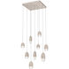 Pebble LED Beige Silver Chandelier Ceiling Light, Multi-Port