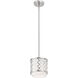 Arabesque 1 Light 7 inch Brushed Nickel Mini Pendant Ceiling Light