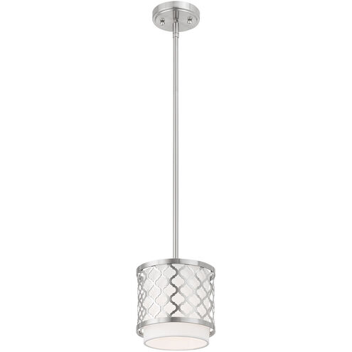 Arabesque 1 Light 7 inch Brushed Nickel Mini Pendant Ceiling Light
