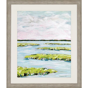Early Morning Marsh Blue and Green and Multi and Pink Framed Art