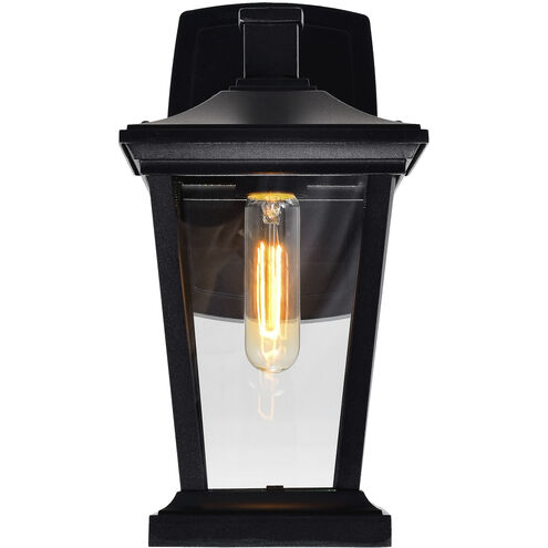 Leawood 1 Light 12.4 inch Black Outdoor Wall Light