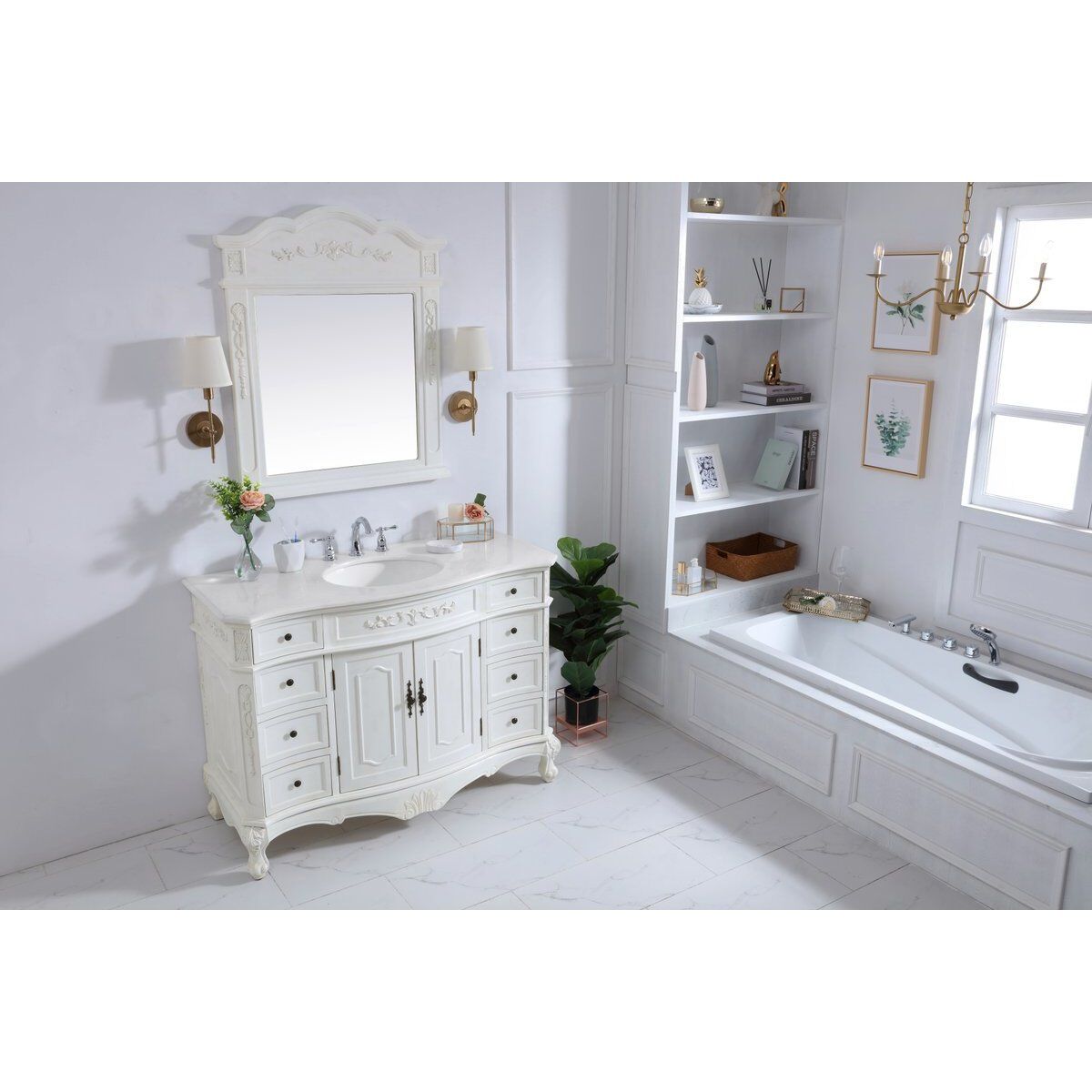 Danville 48 X 21 X 36 inch Antique White Vanity Sink Set