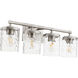 Starky 4 Light 28 inch Satin Nickel Vanity Light Wall Light