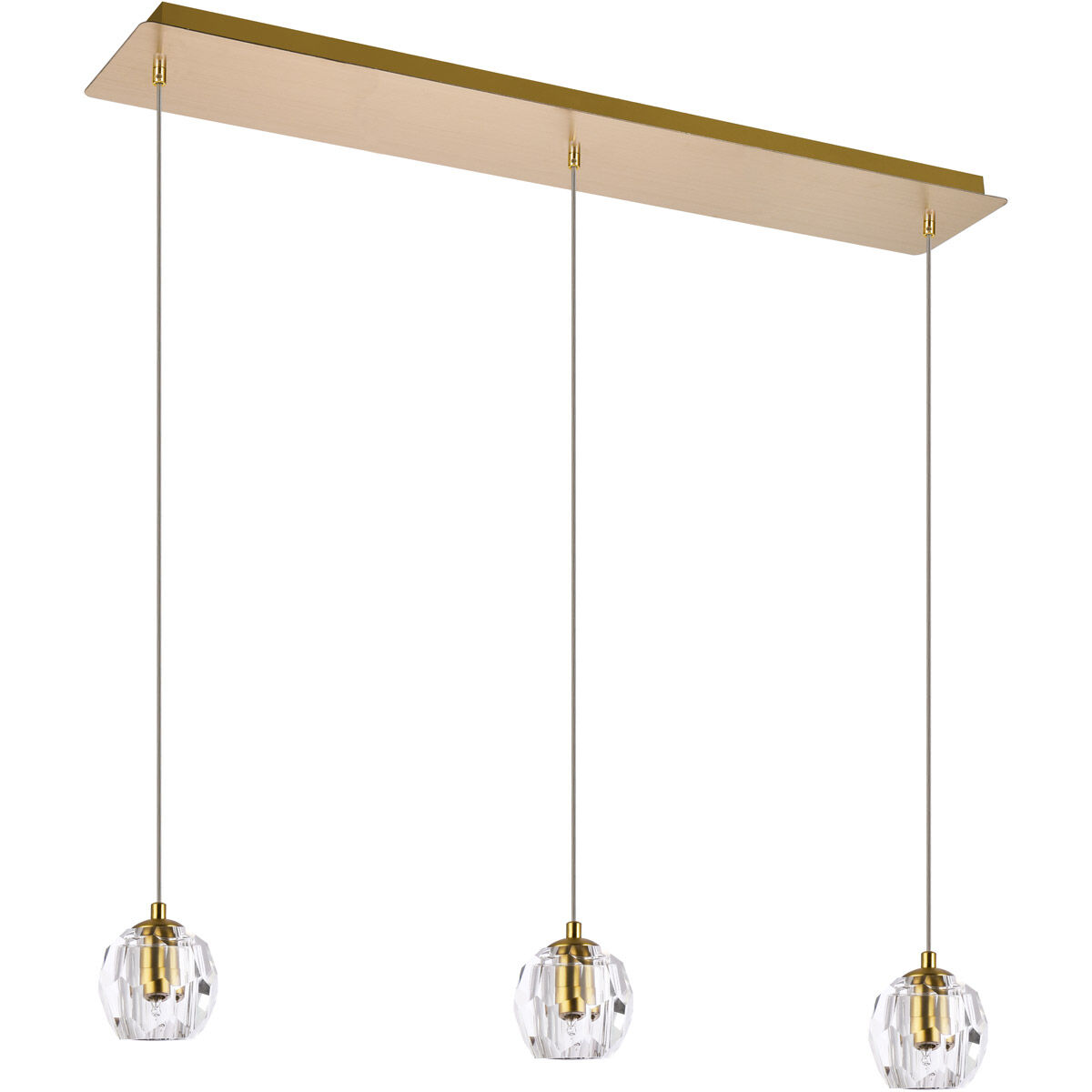 Eren 3 Light 28 inch Gold Linear Pendant Ceiling Light