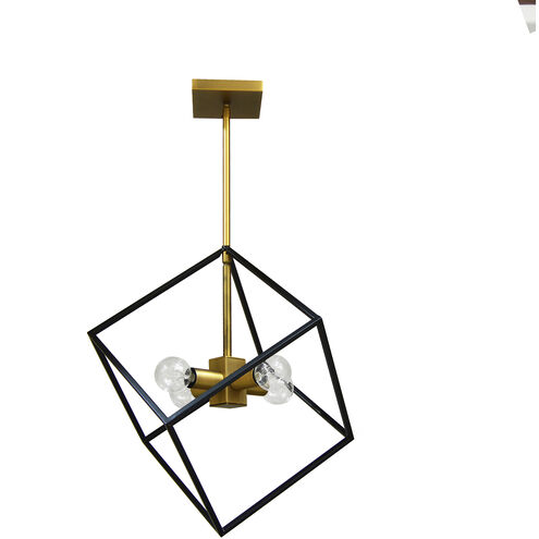 Kappa LED 14 inch Vintage Bronze with Matte Black Pendant Ceiling Light in Vintage Brass and Matte Black