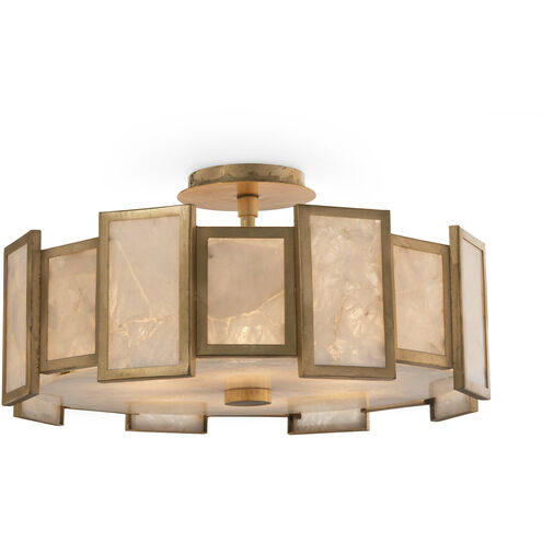 Calcite 6 Light 20 inch Gold Leaf Semi Flush Mount Ceiling Light