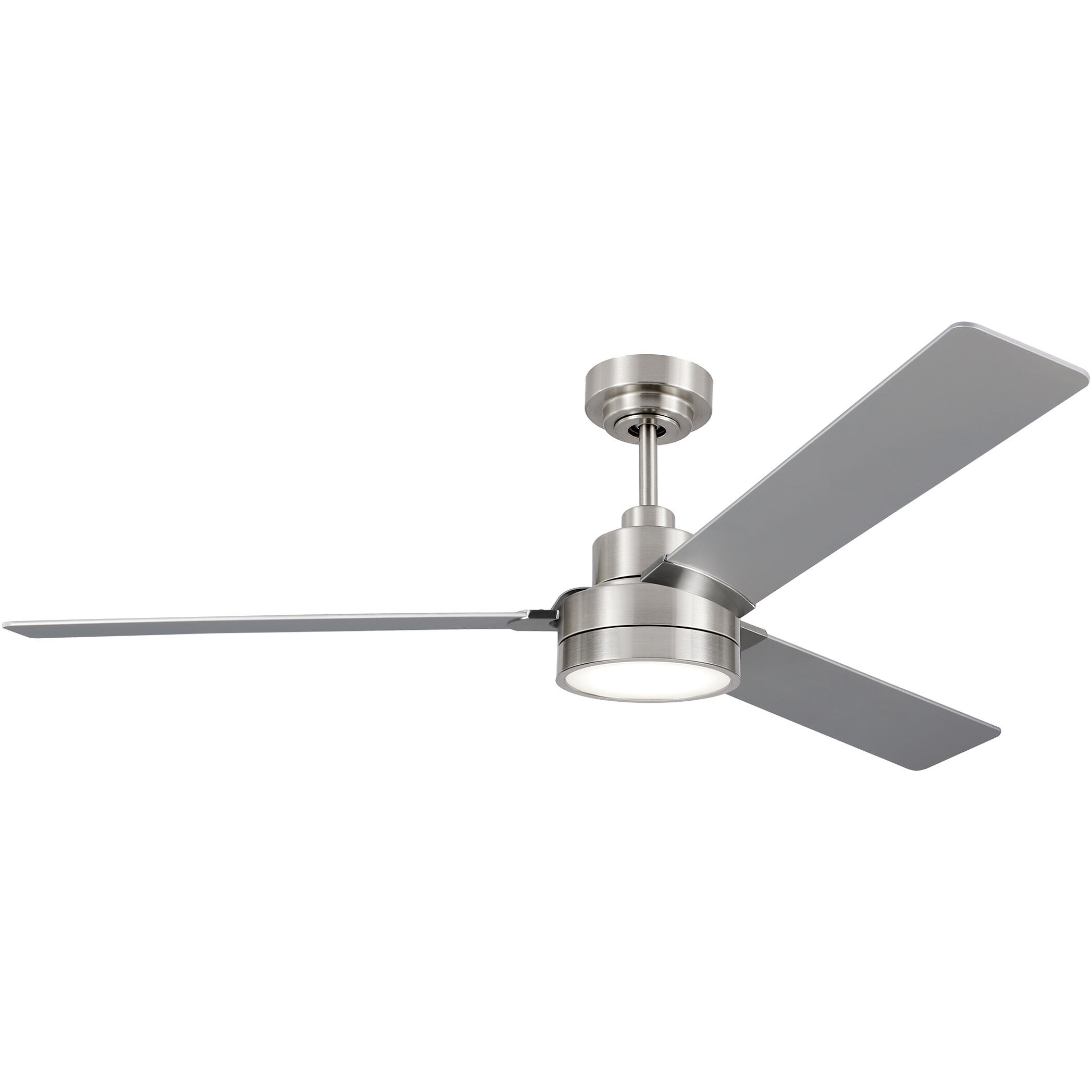 Jovie 58 LED 58 inch Brushed Steel with Silver/American Walnut reversible blades Indoor/Outdoor Ceiling Fan