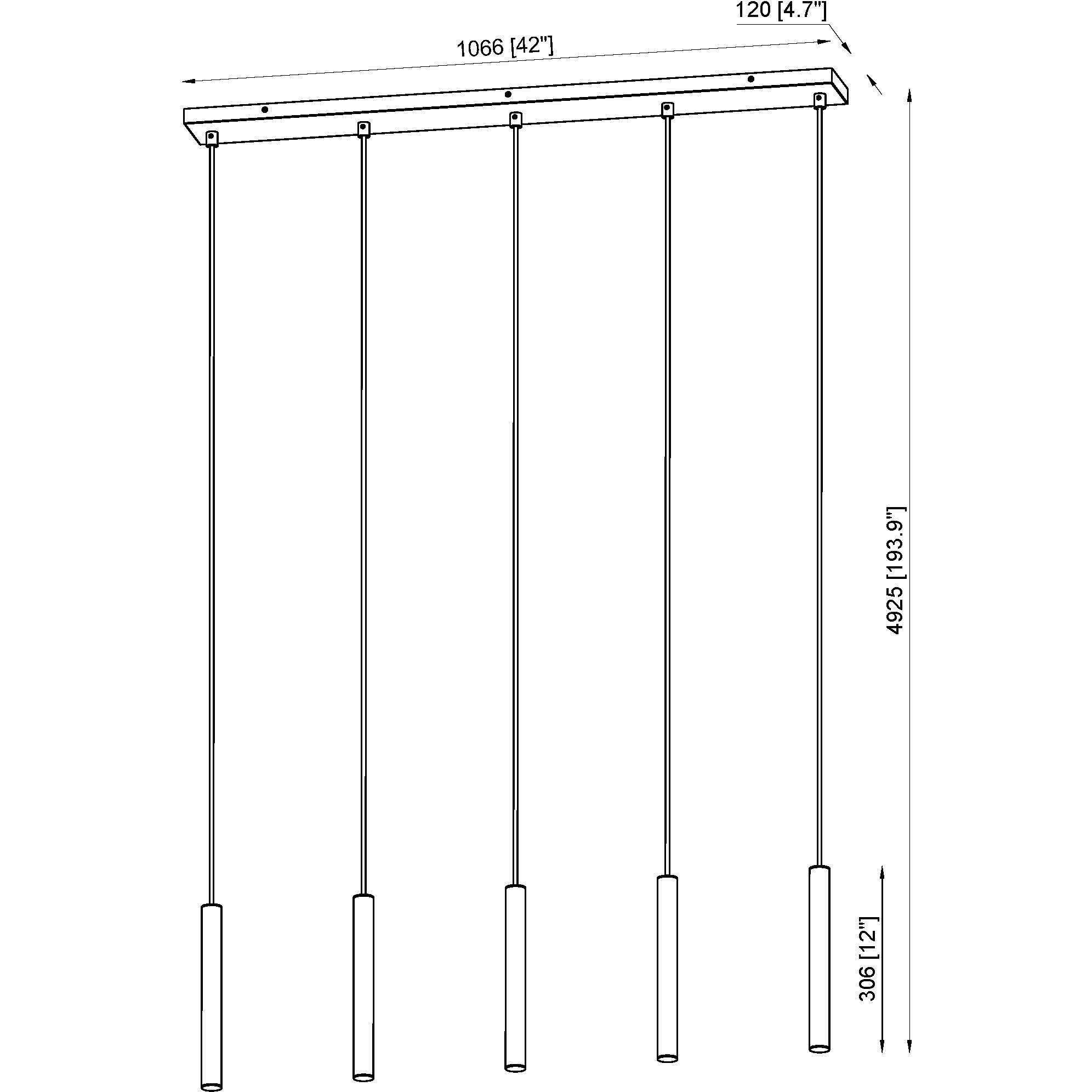 Forest Linear Chandelier Ceiling Light in Modern Gold