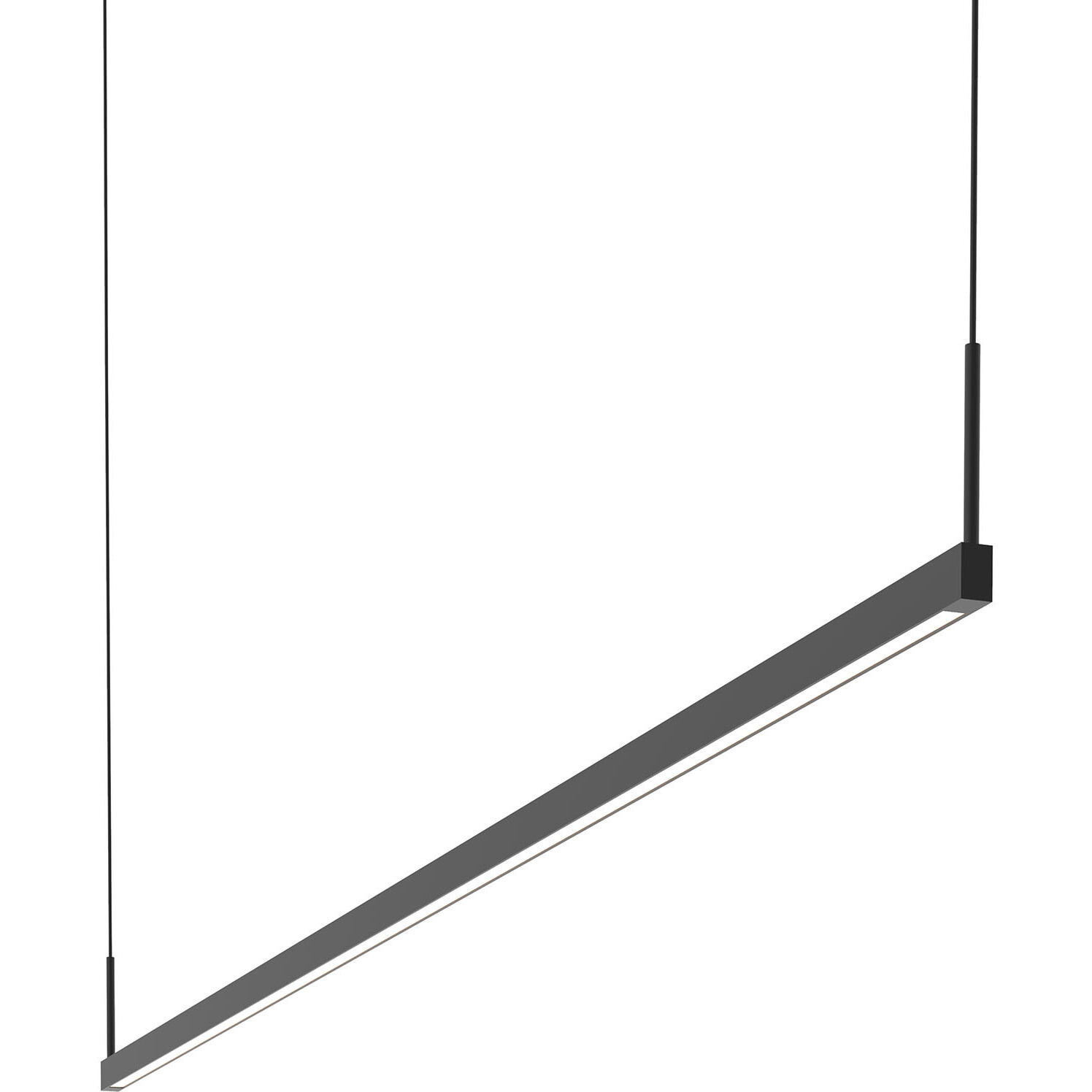 Thin line LED 72 inch Satin Black Pendant Ceiling Light in 6ft. 3000K