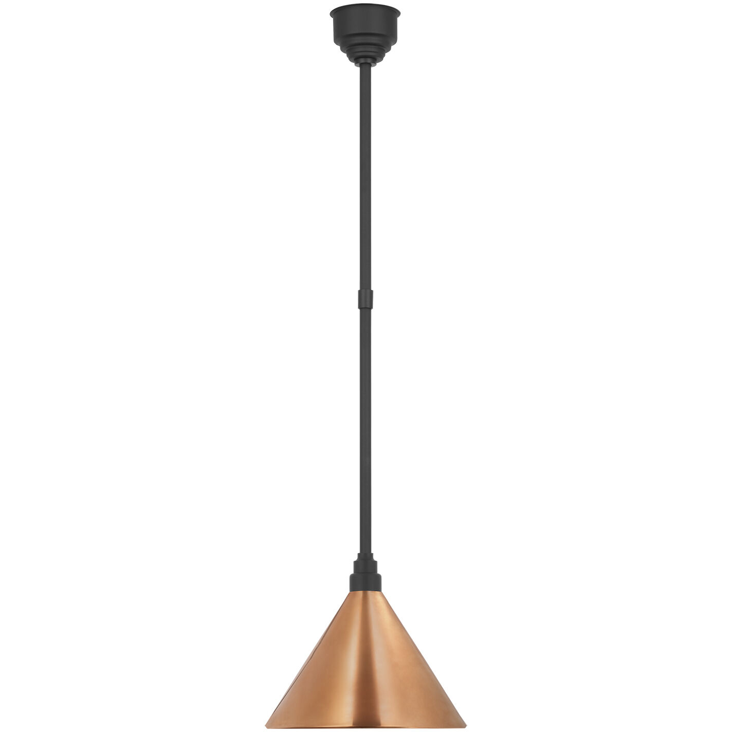 Thomas O'Brien Academy Barn Light LED 12.5 inch Matte Black Conical Savannah Pendant in Soft Copper