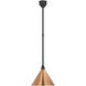 Thomas O'Brien Academy Barn Light LED 12.5 inch Matte Black Conical Savannah Pendant in Soft Copper