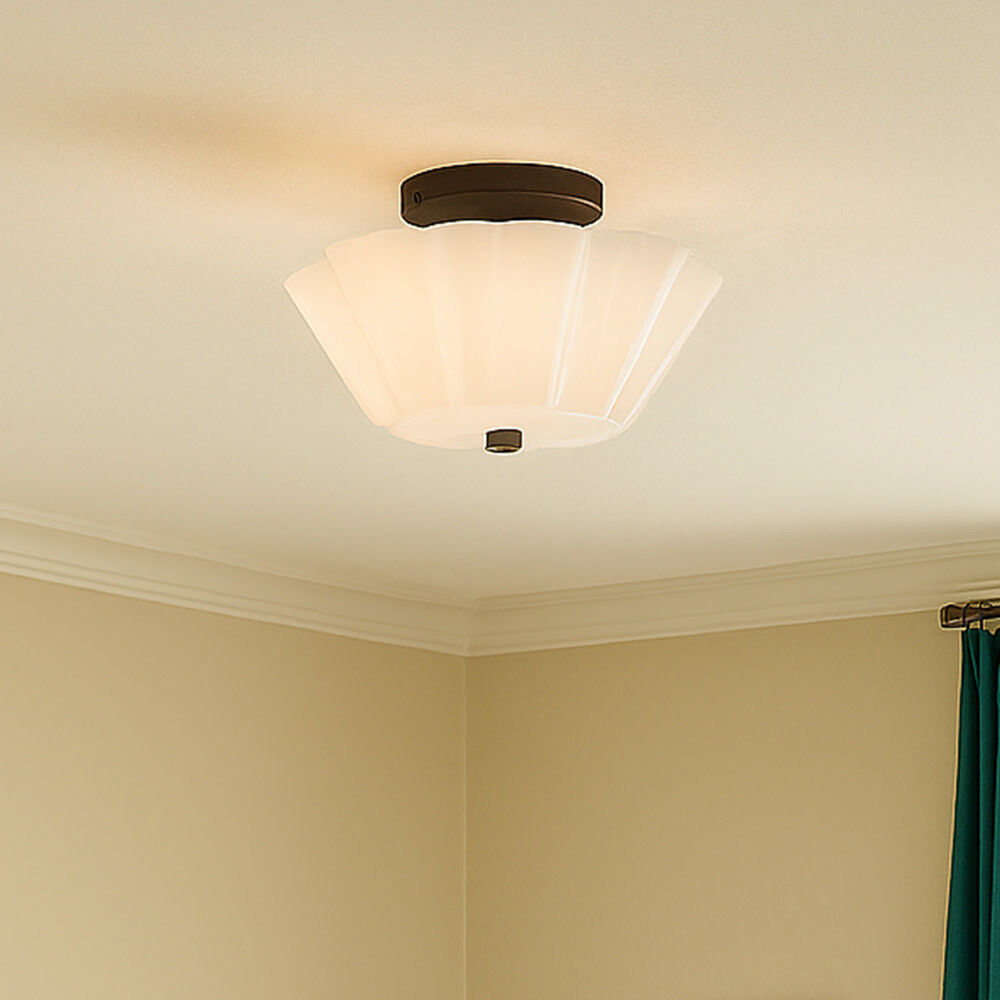 Honey 3 Light 15 inch Black Semi-Flush Mount Ceiling Light, Medium