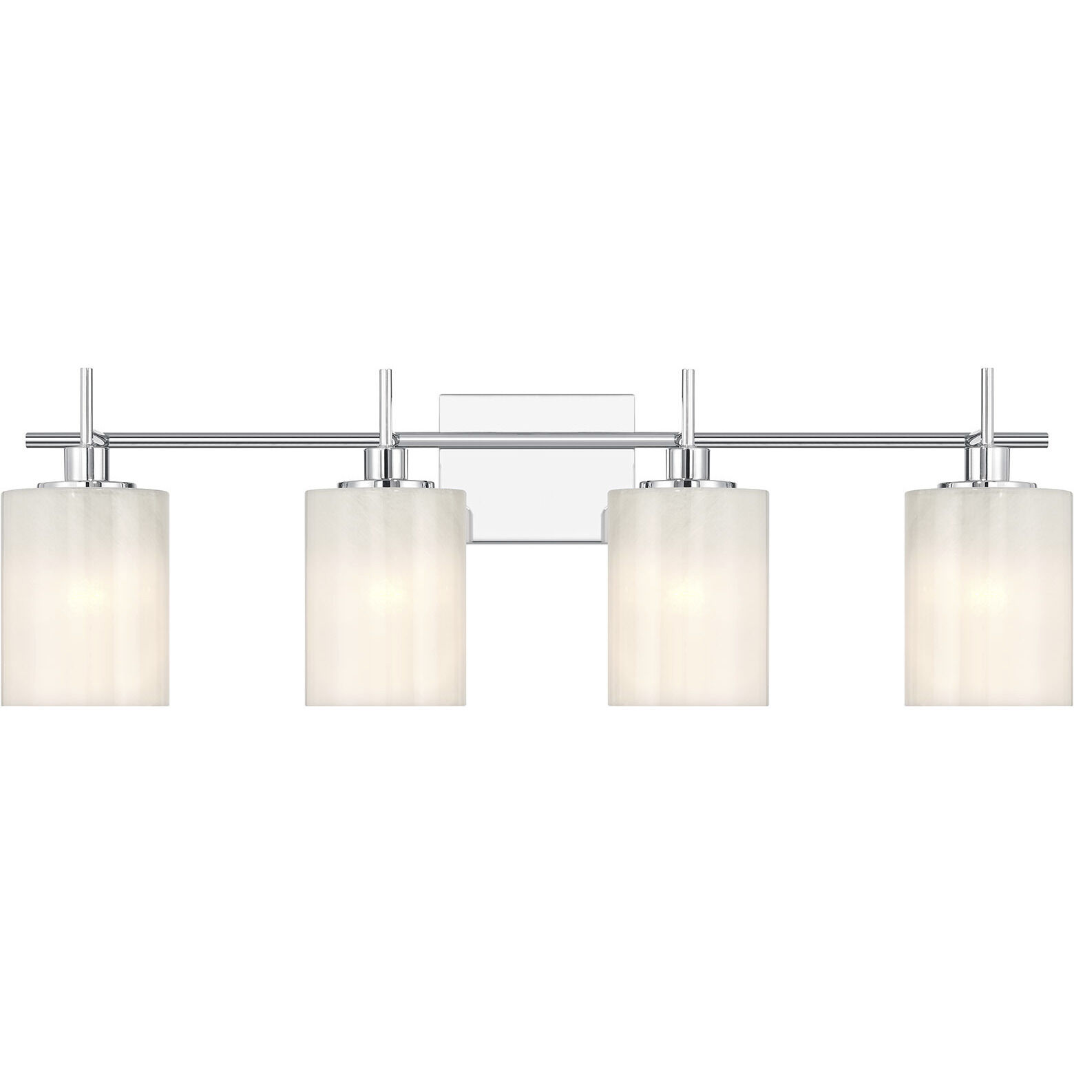 Modern 4 Light 30.75 inch Chrome Bathroom Vanity Light Wall Light