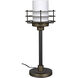 Lighthouse 25 inch 60.00 watt Matte Black with Antique Brass Table Lamp Portable Light