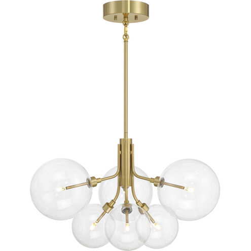 Contemporary LED 26.75 inch Natural Brass Chandelier Ceiling Light