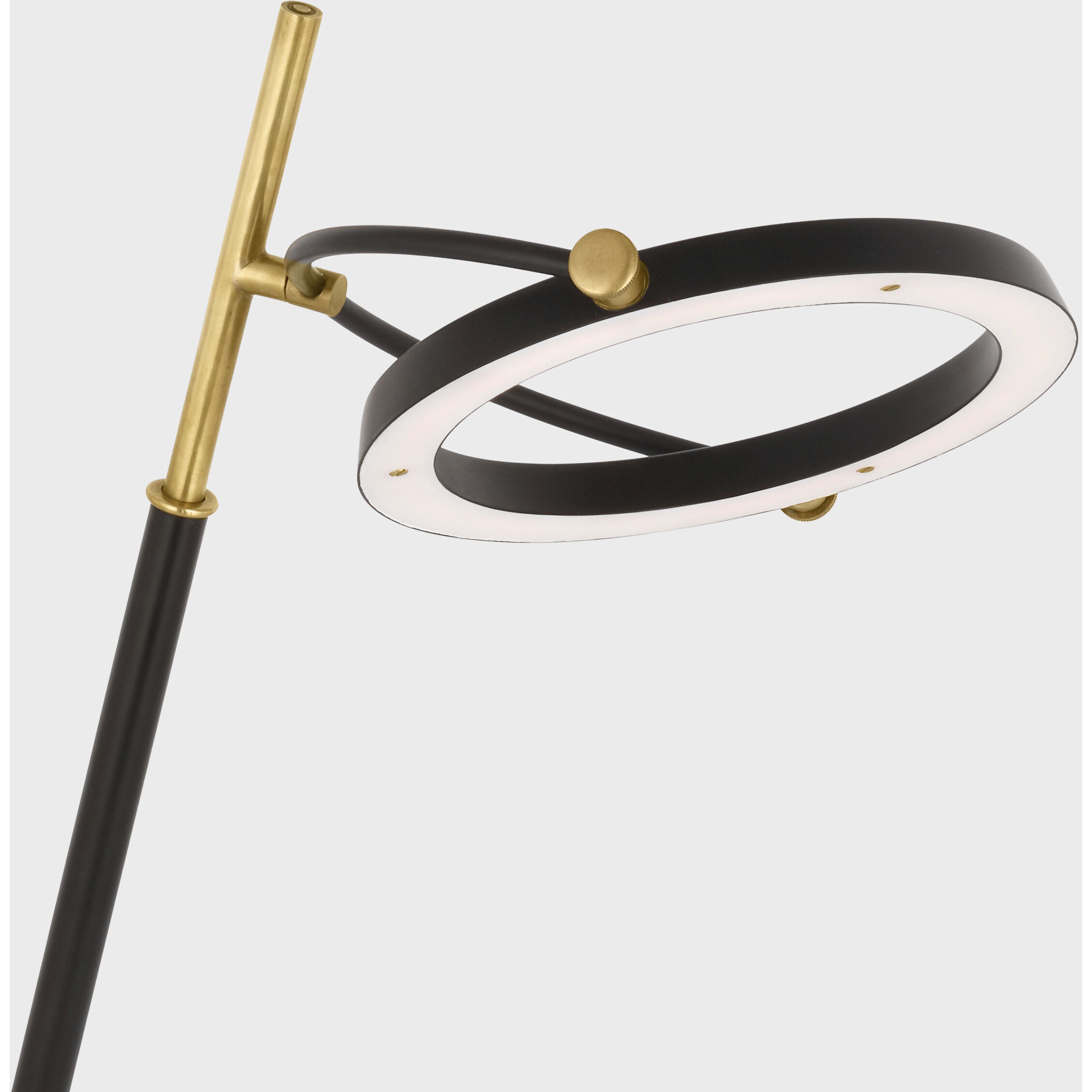 Ian K. Fowler Mistral 21 inch 10.00 watt Hand-Rubbed Antique Brass and Matte Black Ring Lamp Portable Light, Medium