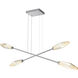 Rock Crystal LED Classic Silver Linear Multi-Pendant Ceiling Light in 3000K LED, Amber, Double Moda