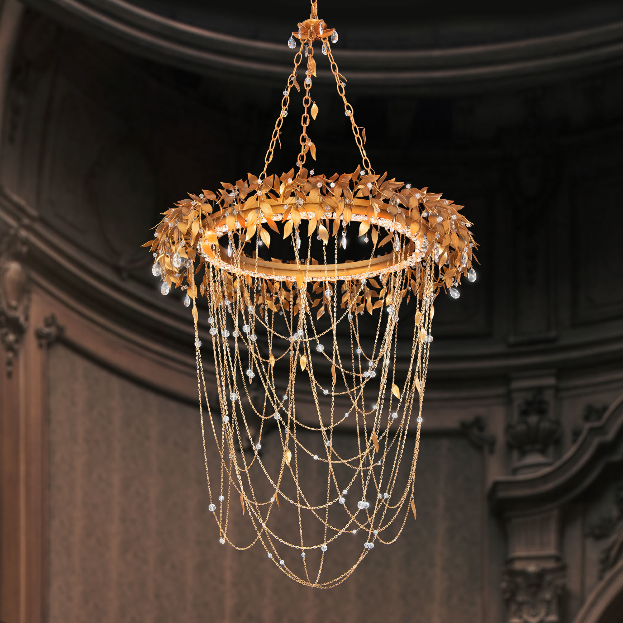 Midsummer Night LED 33.3 inch Gold Pendant Ceiling Light, Schonbek Signature